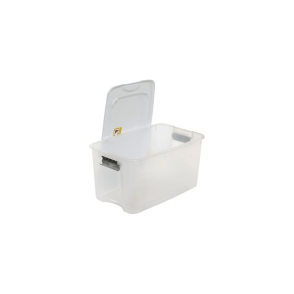 Sterilite Storage Tote W/ Lid, 17.5 gal, 26-1/8 in L x 16-1/4 in W x 13-1/2 in H, Clear, 4 PK 19889804 - main